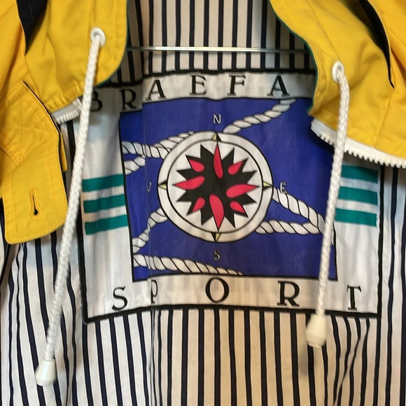 VTG 1990s Braefair Sport woman’s Sz M jacket w shoulder pads Yellow teal sailing - Picture 12 of 14